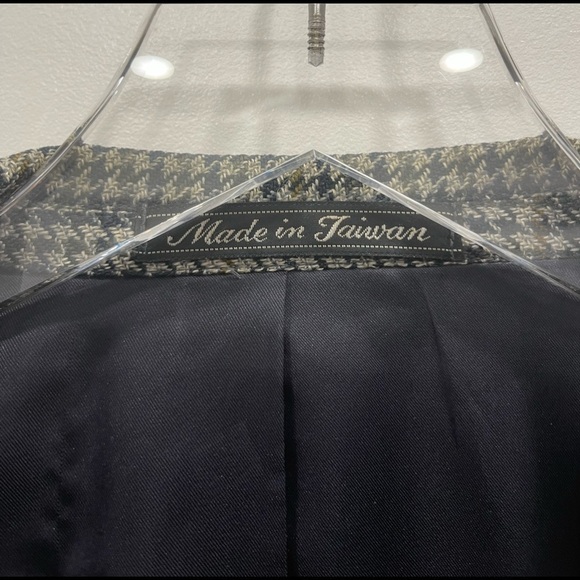 Pierre Balmain Wool Single Breasted Houndstooth Blazer Jacket 46 Long - Picture 4 of 11